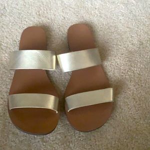 J Crew gold leather metallic sandals